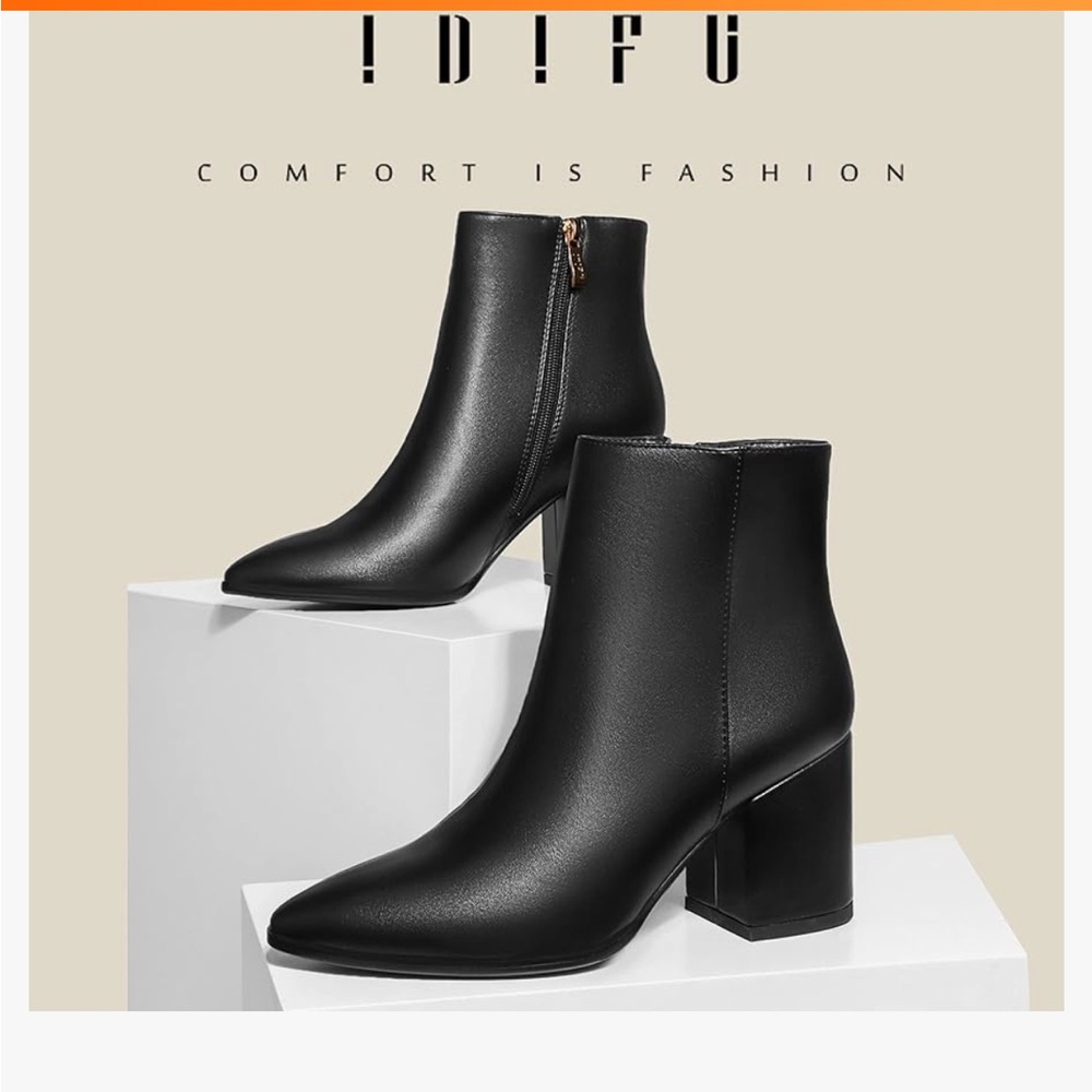 New Black Pointed Toe Boots